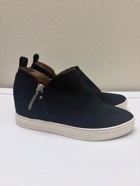 Susina Black Suede Slip-On Ankle Sneakers